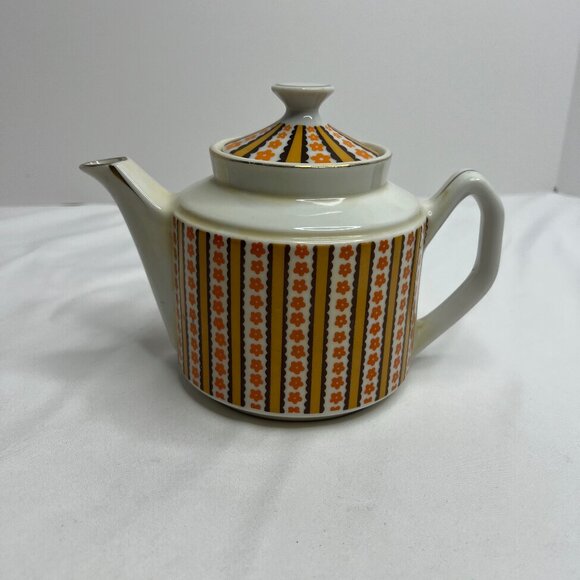 Vintage ENESCO Retro Brown with Orange Flowers, Rare Find! - Picture 1 of 4